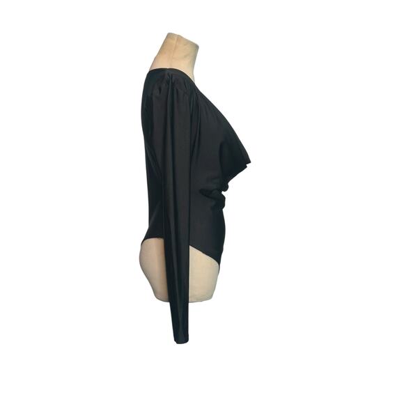 And Now This black long sleeves cowl neck bodysuit size XS - Picture 8 of 14